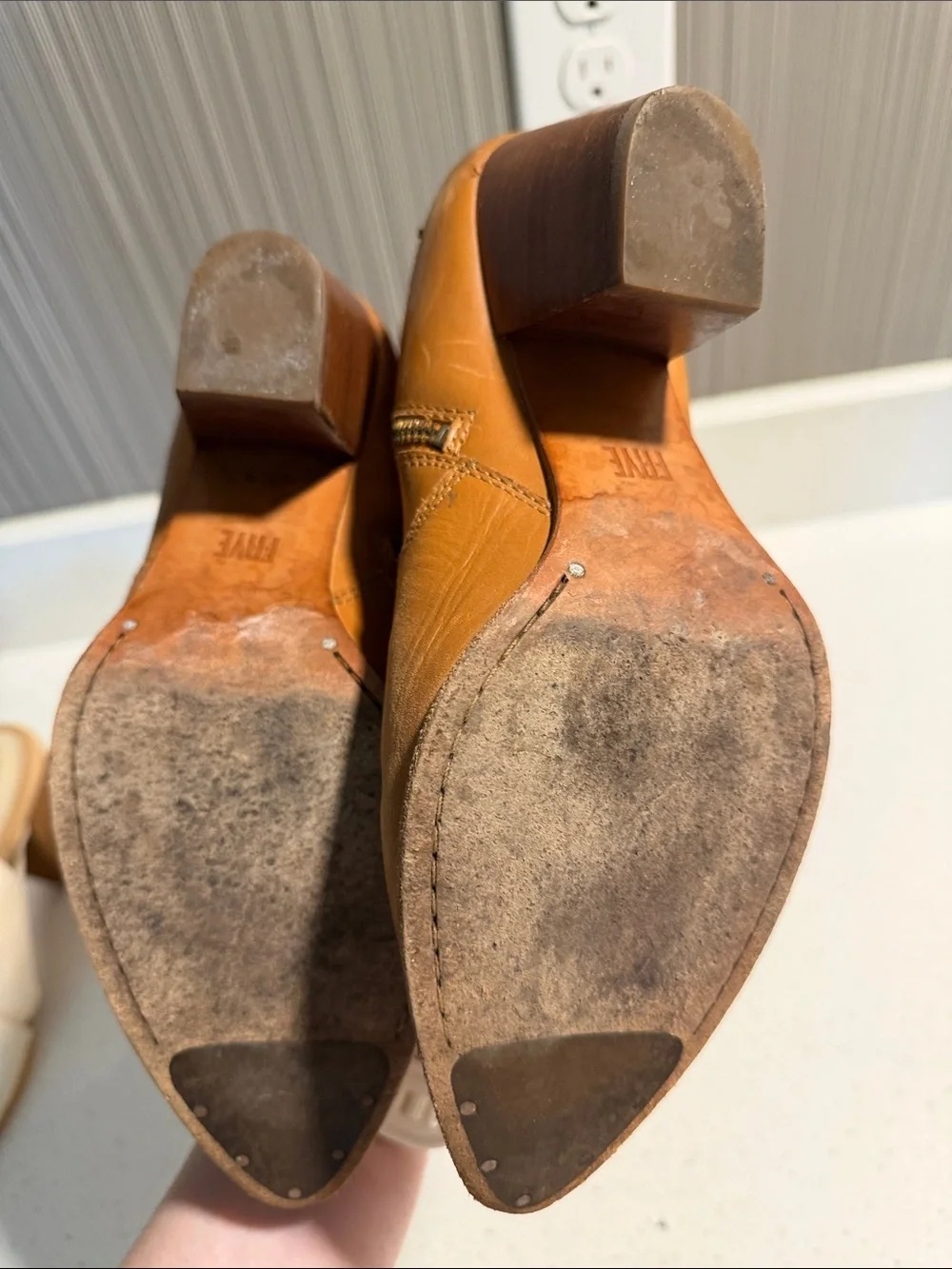 Frye sleek leather